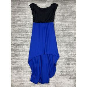 Sauci Dress Womens Small Black Blue Long Maxi Polyester Blend‎ Casual